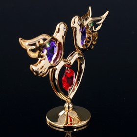 

Сувенир с кристаллами Swarovski "Голуби на сердце" 7,9х7 см