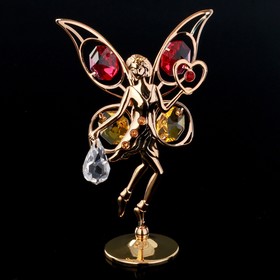 

Сувенир с кристаллами Swarovski "Цветочная фея" золото 10х6,5 см