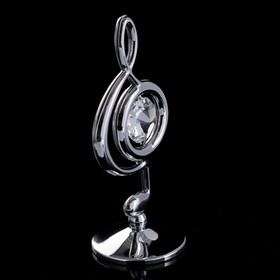 

Сувенир с кристаллами Swarovski "Скрипичный ключ" хром 7,6х3,7 см
