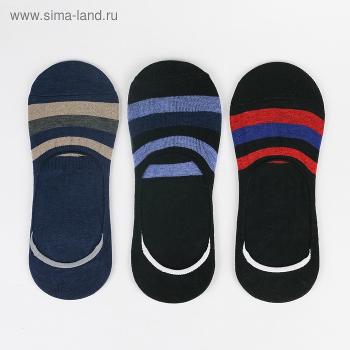 Набор мужских носков-невидимок MINAKU 3 пары, размер 40-41 (27 см) фотографии