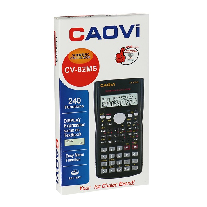 Калькулятор инженерный 10-разрядный Caovi   CV-82MS двухстрочный