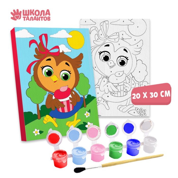 

Картина по номерам «Сова с кексом» 20×30 см