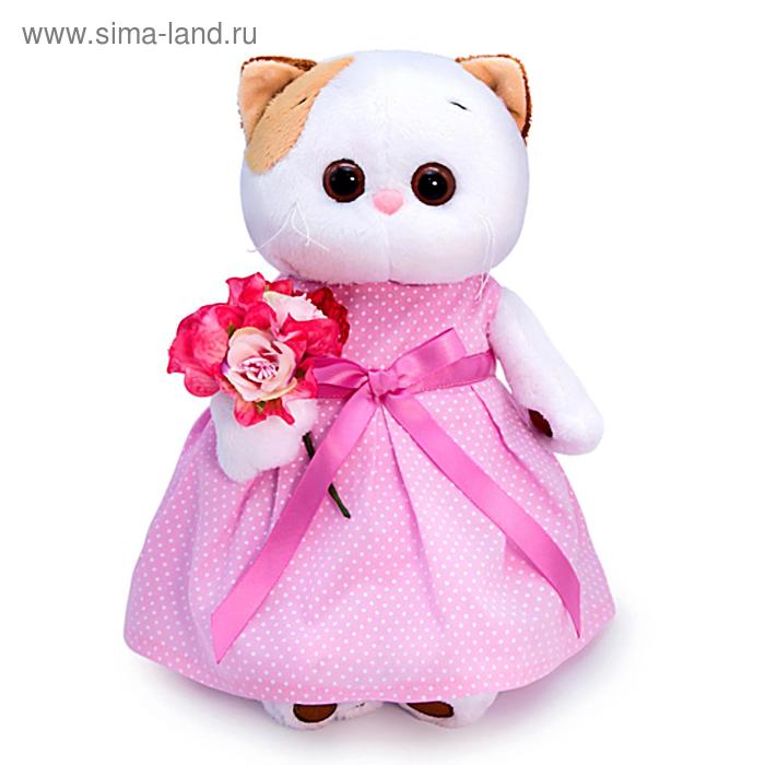 Мягкая игрушка «Ли-Ли в розовом платье с букетом», 24 см