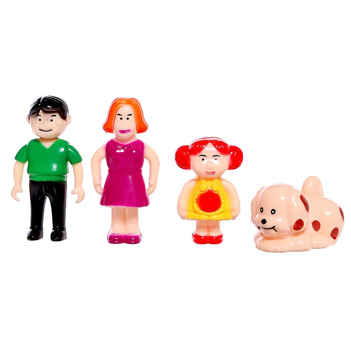 Пластиковый домик для кукол «Семья» с фигурками и аксессуарами, световые и звуковые эффекты
