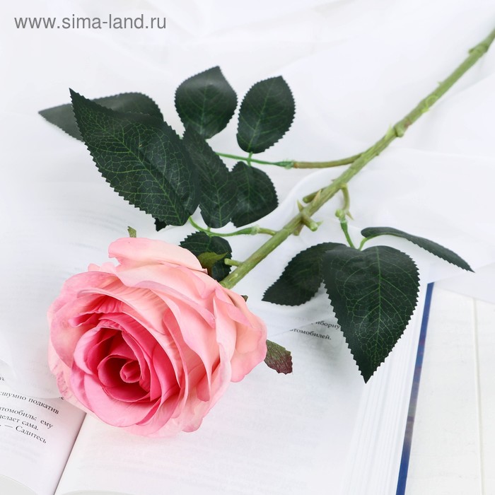 цена Цветок искусственный Роза Летисия 7х64 см, розовый микс