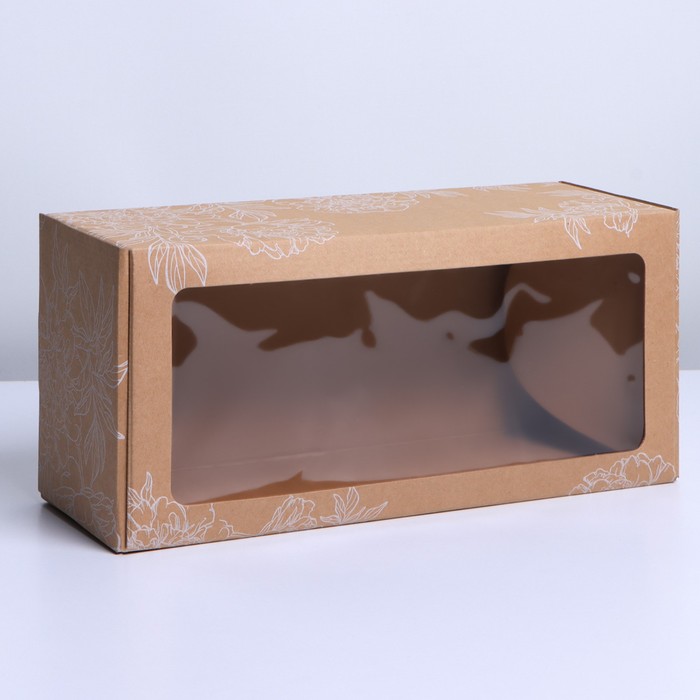 

Коробка складная с PVC-окном «Цветы », 16 × 35 × 12 см