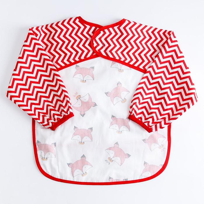 фото Нагрудник-рубашка для кормления «лисички» непромокаемый на липучке, с карманом mum&baby