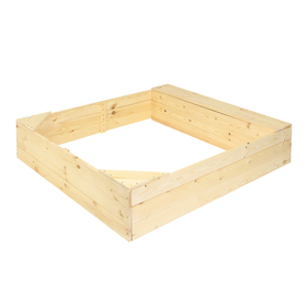 Песочница деревянная, без крышки, 150 × 150 × 30 см, с ящиком для игрушек, сосна