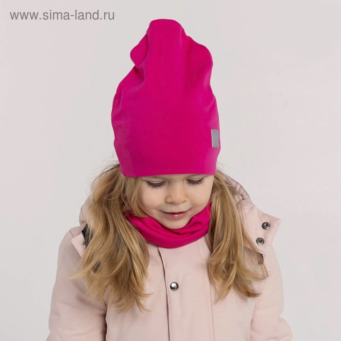 фото Комплект для девочки (шапка, снуд), цвет фуксия, размер 46-50 hoh loon