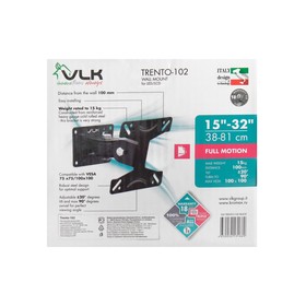 Кронштейн VLK TRENTO-102, для ТВ, наклонно-поворотный, 15-32", 100 мм от стены, черный от Сима-ленд