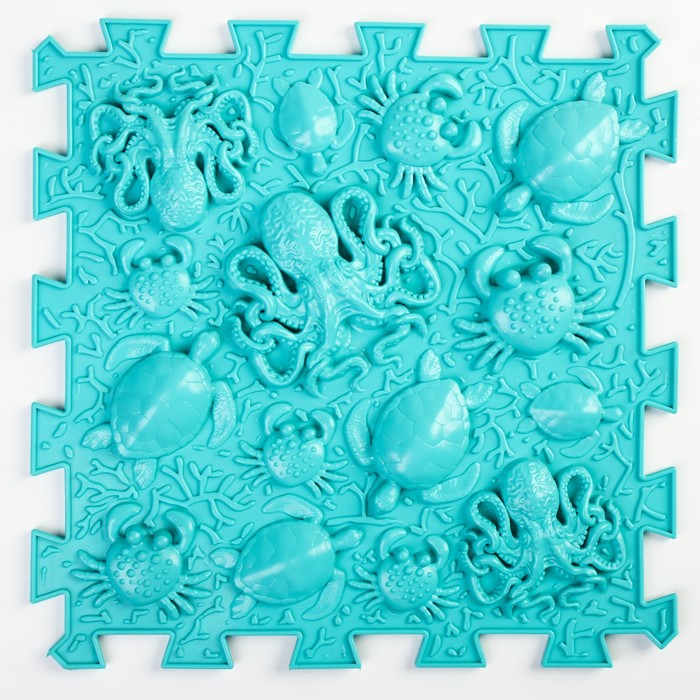 Модульный массажный коврик «Океан», 1 модуль, цвет голубой