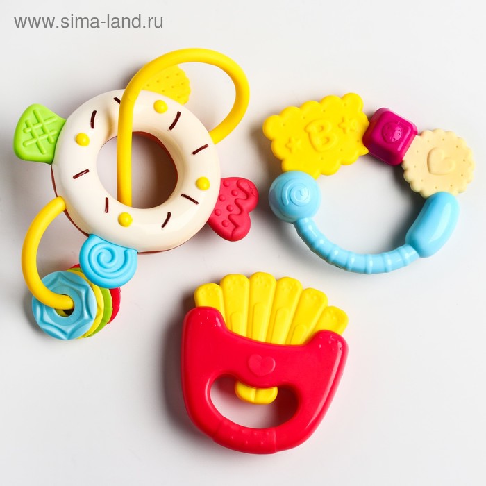 фото Набор погремушек «сладости» с прорезывателем, 3 шт крошка я