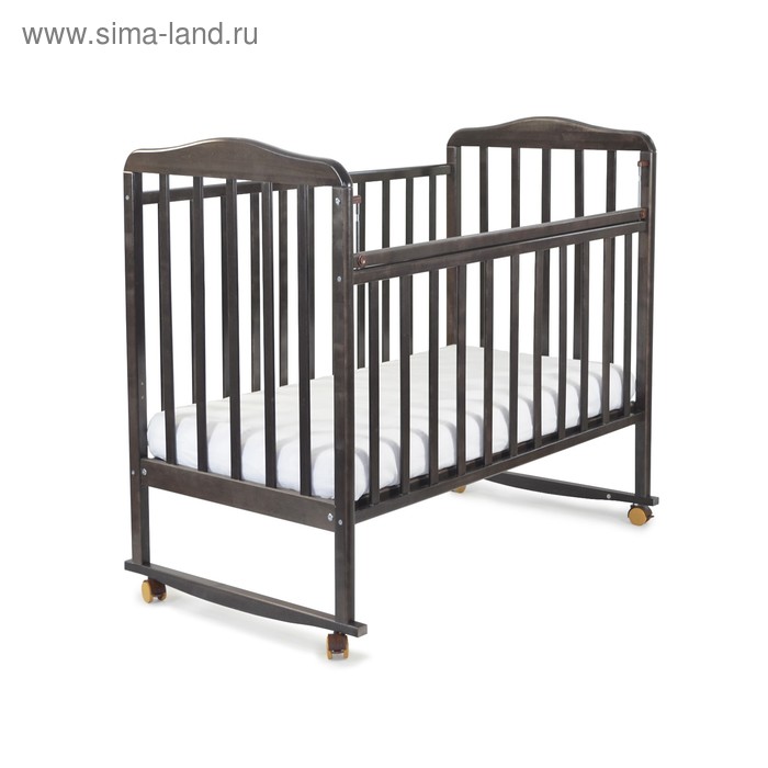 Кровать детская Митенька (опуск.планка ,колеса, качалка, венге)