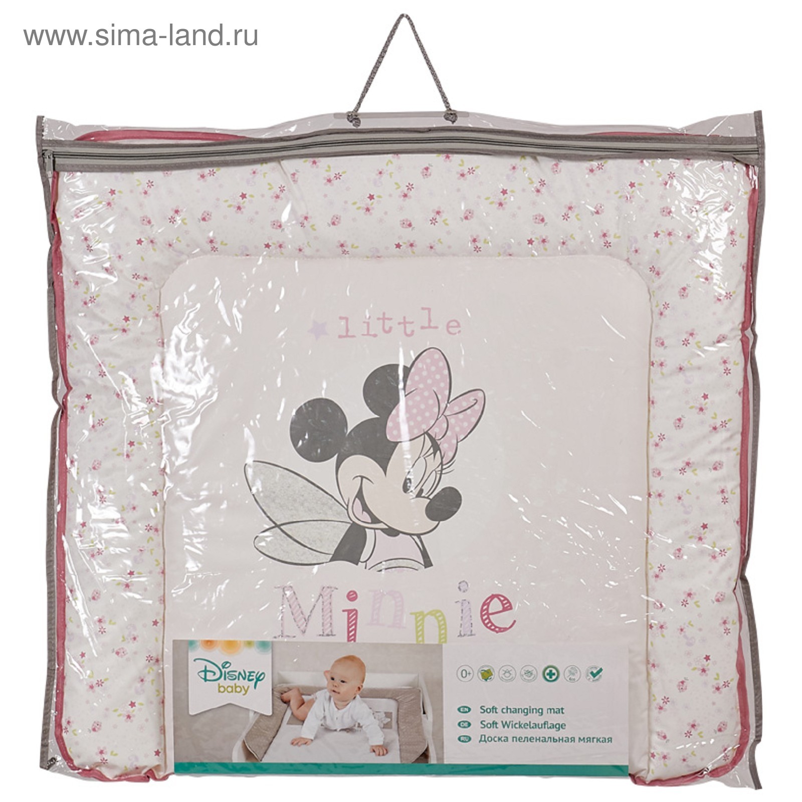Доска пеленальная мягкая Polini Kids Disney Baby Минни Маус Фея 77х72 розовый