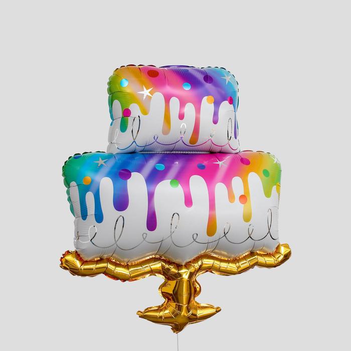 Шар фольгированный 42 «Торт на подставке» шар фольгированный 43 торт со свечой