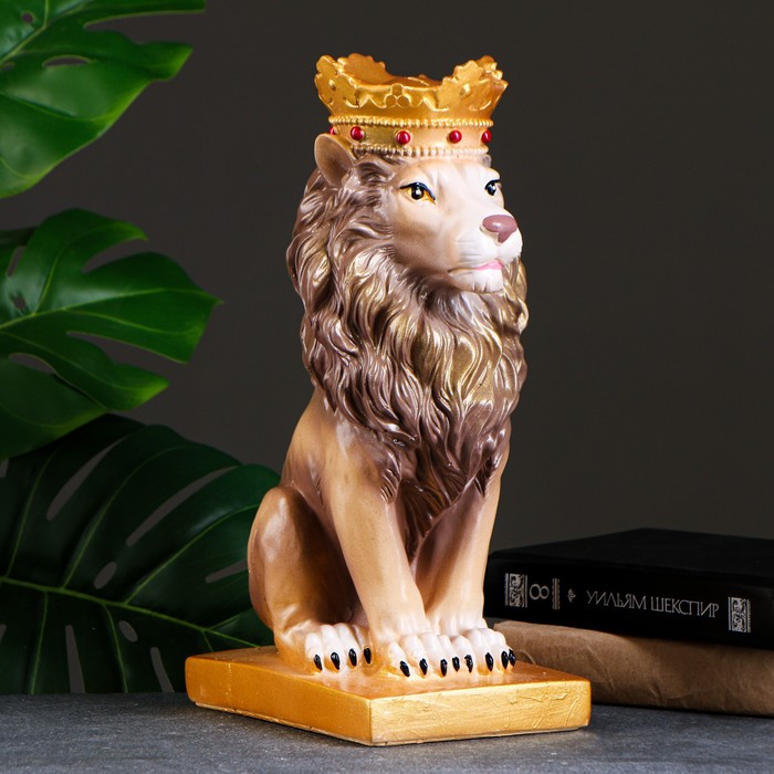 Копилка Лев с короной цветной,19х14х35см