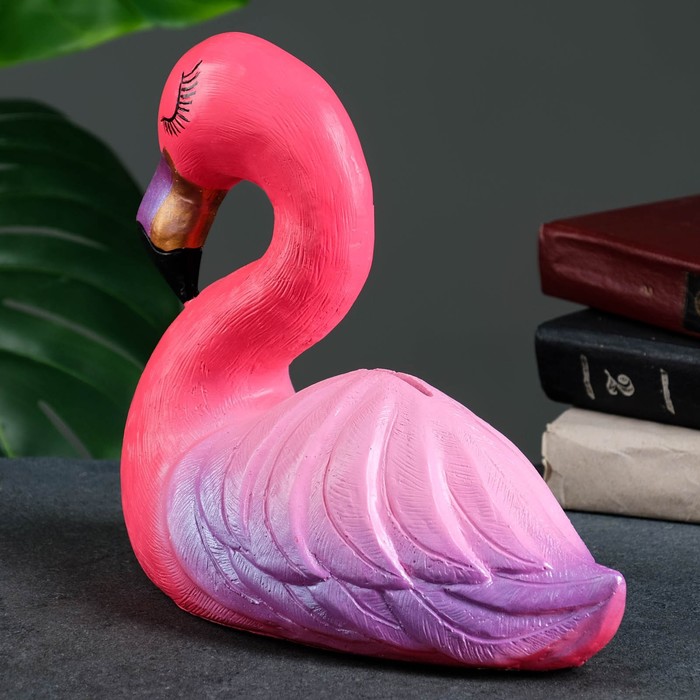 Копилка "Фламинго большой" розовый с фиолетовым 24см