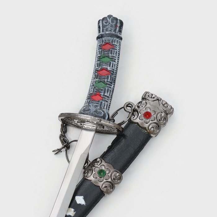 Сувенирное оружие «Катана на подставке», коричневые ножны, микс, 17см