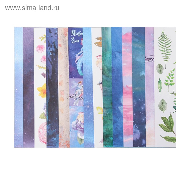 фото Набор бумаги для скрапбукинга "сказочный лес", 18 листов, 30х30 см арт узор