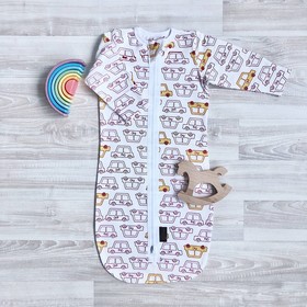 

Утеплённый спальный мешок, 4-7 месяцев, принт машинки