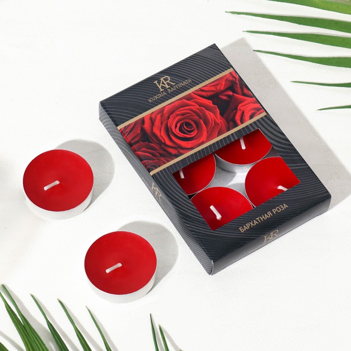 Набор чайных свечей ароматизированных Бархатная роза в подарочной коробке, 6 шт набор чайных свечей ароматизированных корица в подарочной коробке 6 шт