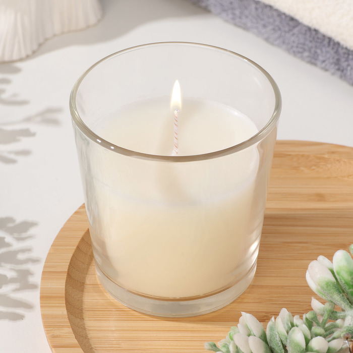 Свеча в гладком стакане ароматизированная Белая лилия, 8,5 см свеча в гладком стакане ароматизированная жасмин