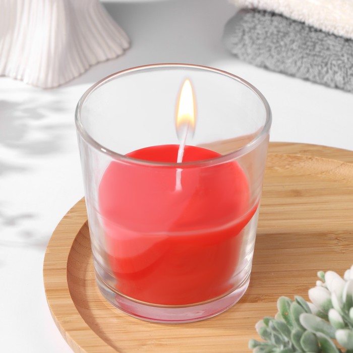 Свеча в гладком стакане ароматизированная Цветущий сад, 8,5 см свеча в гладком стакане ароматизированная жасмин
