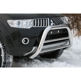 

Решетка передняя мини d 76 низкая с 2-мя перемычками d 51 "Mitsubishi Pajero Sport" 2008-2016, MIPS.