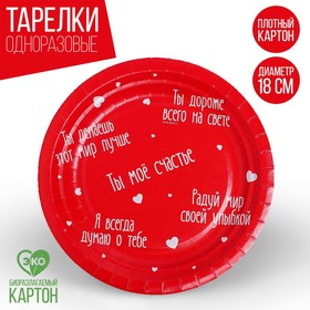 

Тарелка бумажная «Комплименты», 18 см