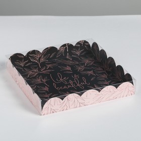 

Коробка для кондитерских изделий с PVC-крышкой Life is beautiful, 18 × 18 × 3 см