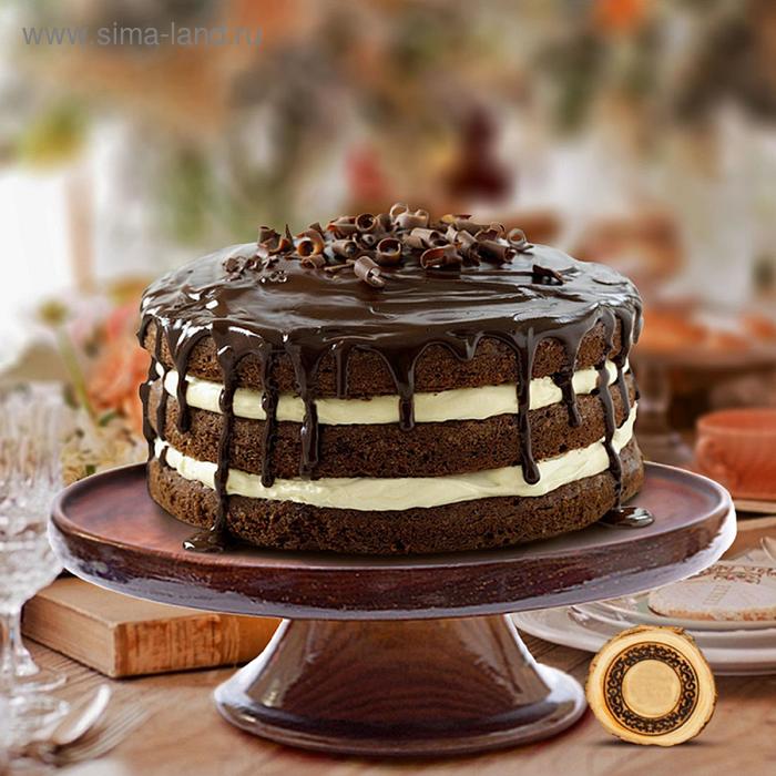 фото Подставка для тортов из натурального кедра magistro, 26×9 см, цвет шоколадный