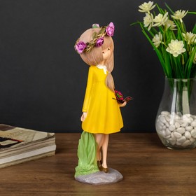 Сувенир полистоун "Малышка в цветочном венке с бабочкой" МИКС 26х6х7,8 см от Сима-ленд