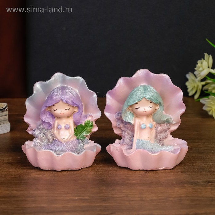 

Сувенир полистоун "Русалочка в ракушке" МИКС 9,5х8,5х8,5 см