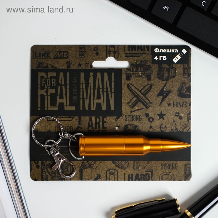Флеш-карта на открытке Real Man, 4 ГБ флеш карта на открытке выпускник 4 gb 14 х 10 см