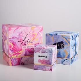 Набор подарочных коробок 3 в 1 «Текстуры», 11 × 9 × 9‒20 × 18 × 18 см Ош