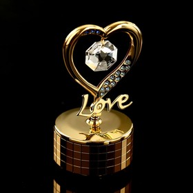 УЦЕНКА Музыкальный сувенир с кристаллами "Элегантное сердце" 9,2х5,1 см от Сима-ленд