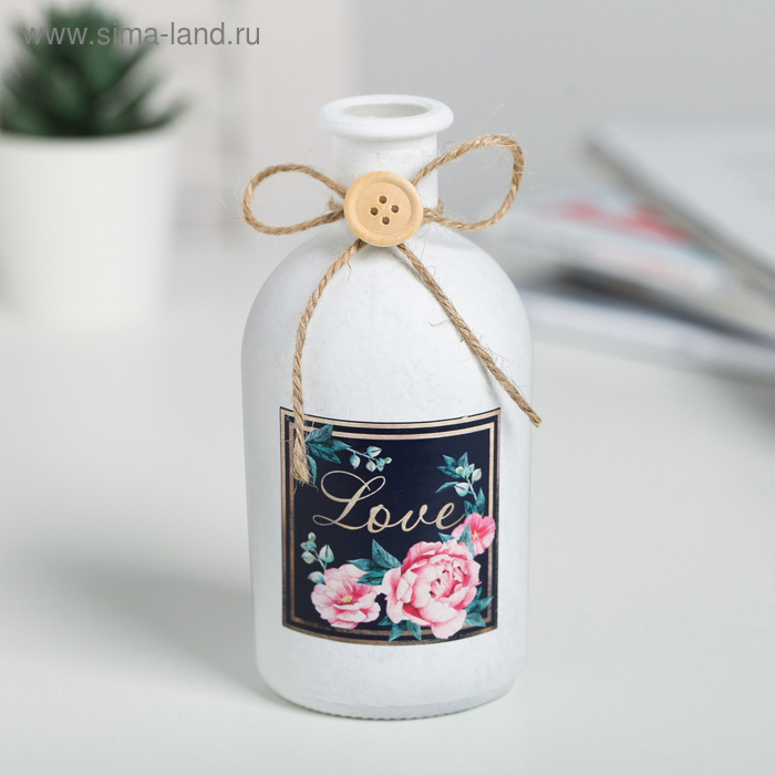 

Ваза стеклянная Love, цвет белый