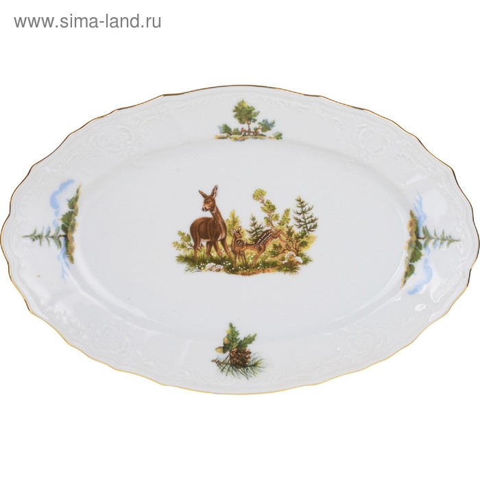 Блюдо овальное Bernadotte, декор «Охотничьи сюжеты», 26 см тарелка глубокая bernadotte декор охотничьи сюжеты 23 см