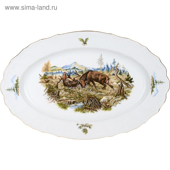 Блюдо овальное Bernadotte, декор «Охотничьи сюжеты», 39 см тарелка глубокая bernadotte декор охотничьи сюжеты 23 см