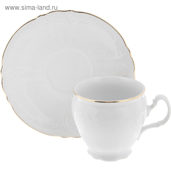 Чашка 240 мл с блюдцем 160 мм высокая Bernadotte, декор «Отводка золото» чашка с блюдцем 160 мм декор отводка золото thun1794