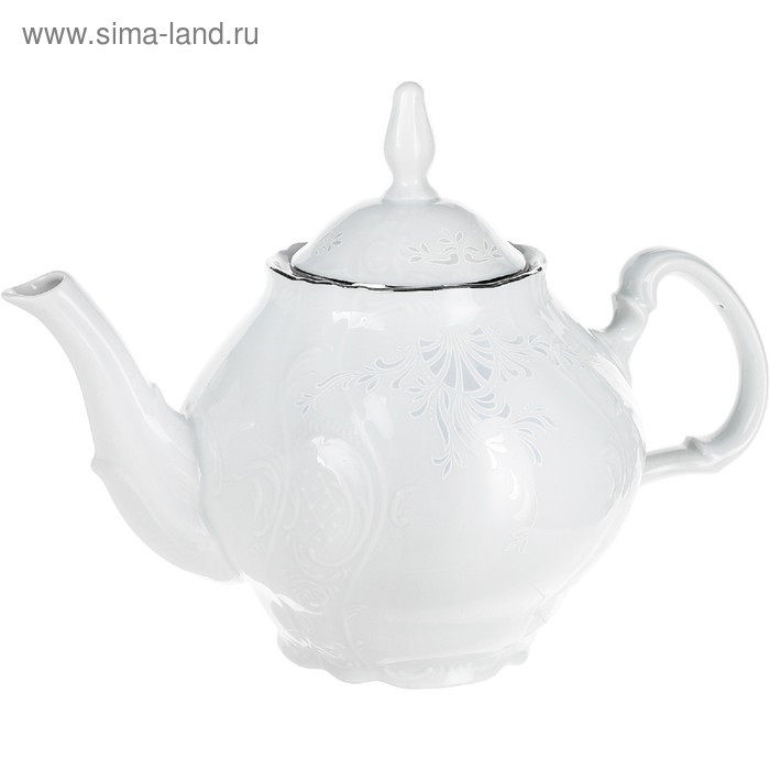 Чайник Bernadotte, декор «Деколь, отводка платина», 1.2 л чайник 1 л деколь микс керченская эмаль 7183354