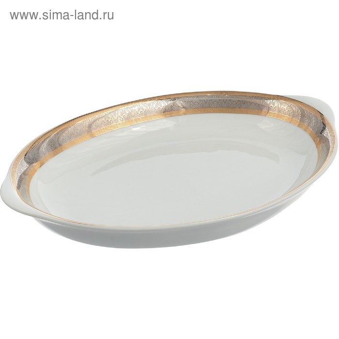

Блюдо для хлеба Opal, декор «Широкий кант платина, золото», 33 см