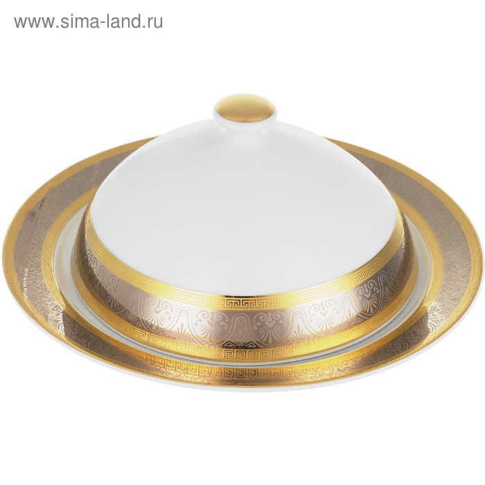 Маслёнка Opal, декор «Широкий кант платина, золото» блюдо круглое мелкое opal декор широкий кант платина золото 30 см