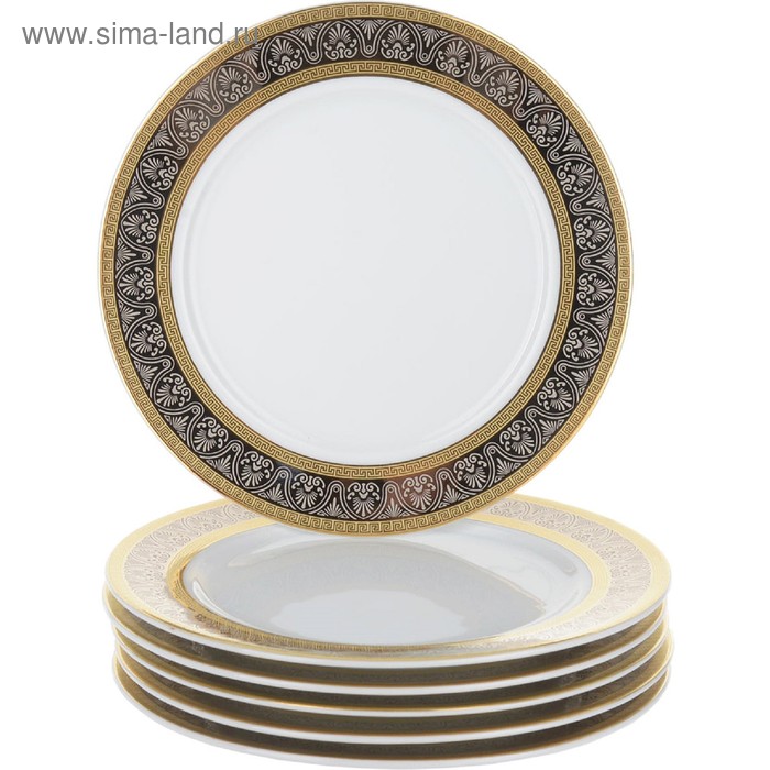 Тарелка десертная Opal, декор «Широкий кант платина, золото», 17 см