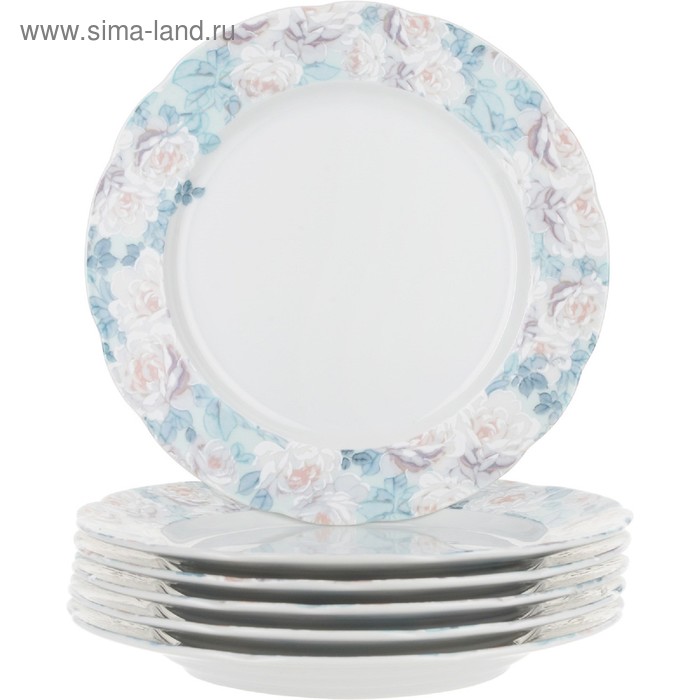 Тарелка десертная Rose, декор «Голубая роза», 19 см декор cersanit majolika b 19 8х59 8 голубая