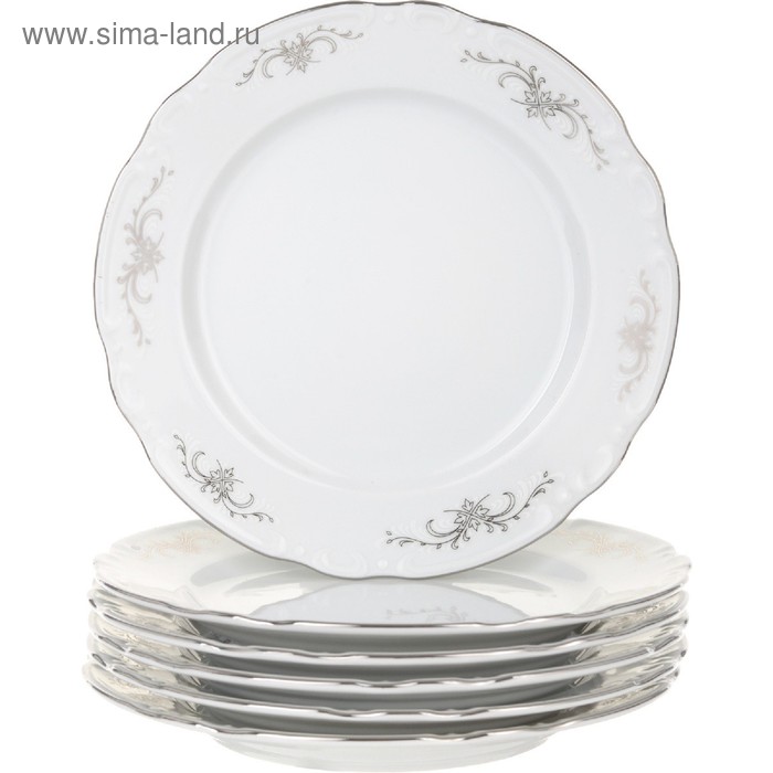 Тарелка десертная Constance, декор «Серый орнамент, отводка платина», 19 см тарелка десертная камелия серый орнамент d 19 см