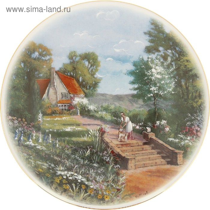 фото Тарелка настенная 19 см, декор "деревенский сюжет, весна" thun 1794 a.s.