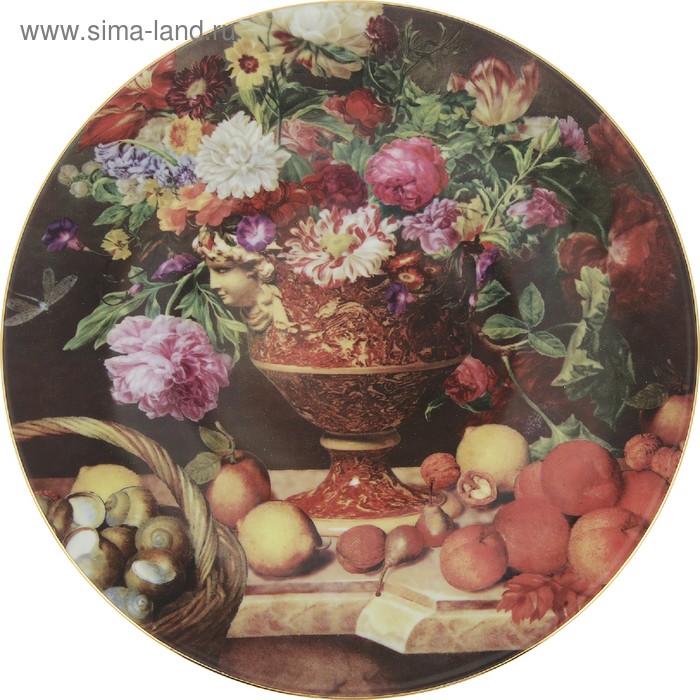 Тарелка с крючком «Натюрморт с цветами», 27 см тарелка настенная натюрморт с гранатом 19 см