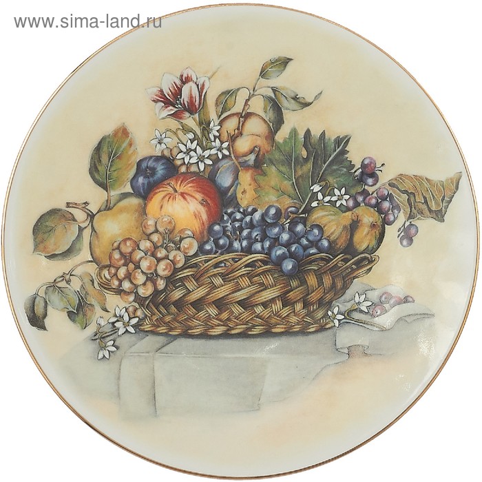 Тарелка настенная «Натюрморт с виноградом», 19 см тарелка настенная натюрморт с гранатом 19 см
