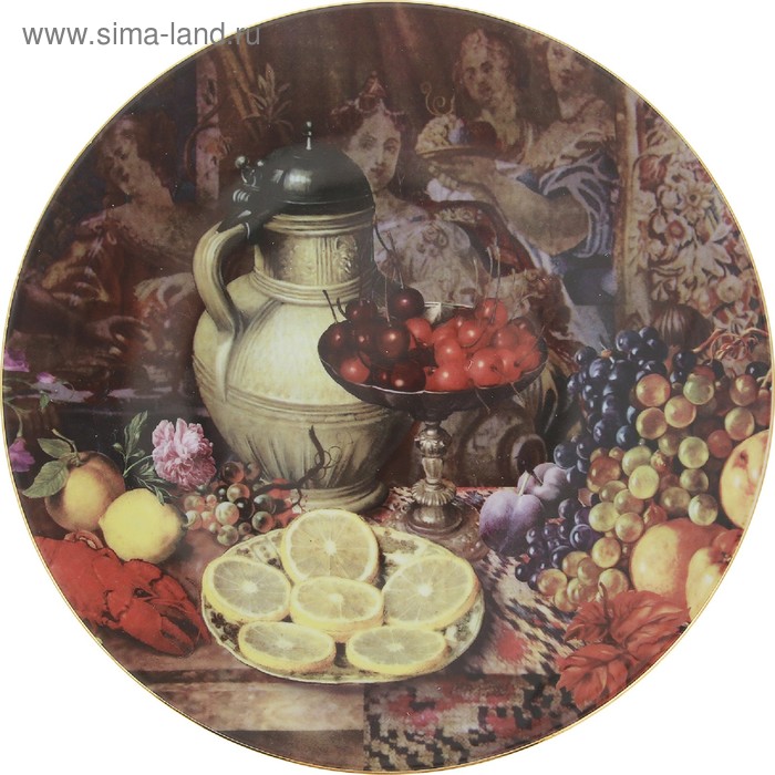 фото Тарелка настенная 27 см, декор "натюрморт с фруктами" thun 1794 a.s.